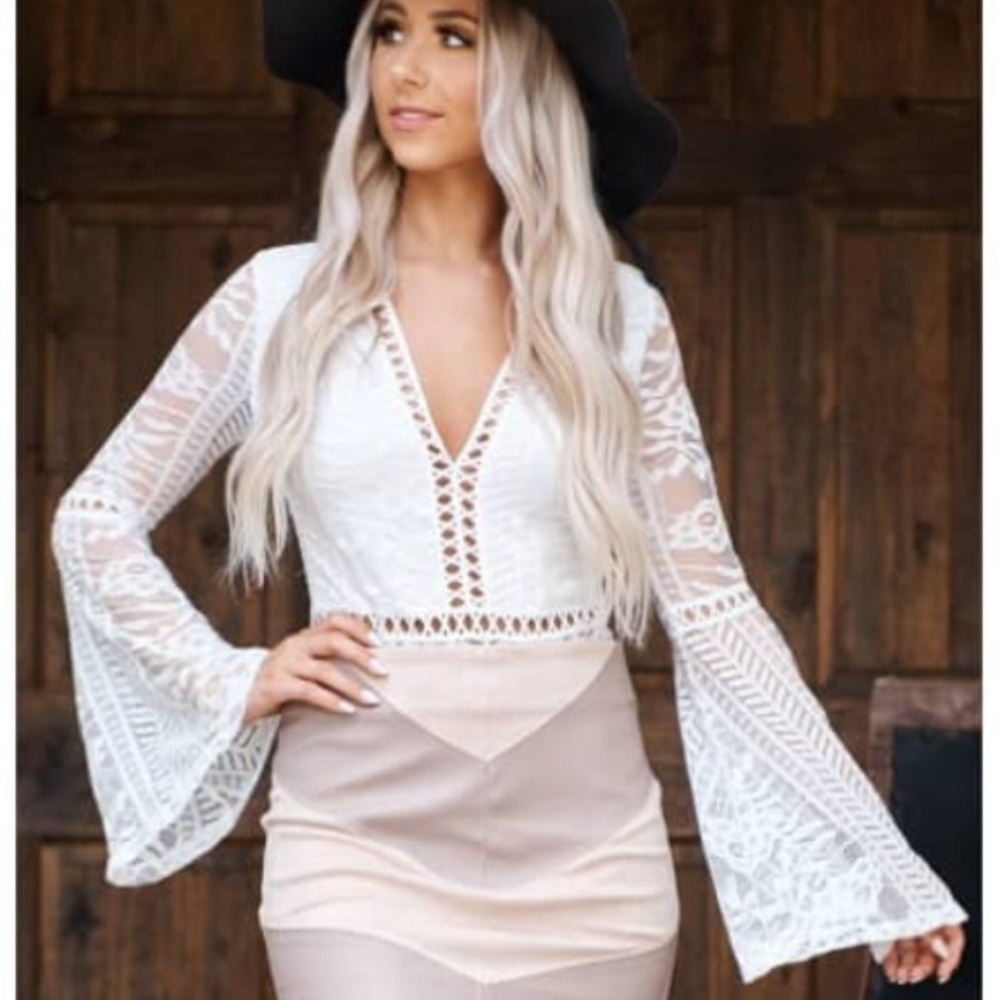 White Lace Nana Macs Bodysuit